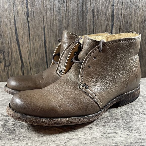Frye Phillip Chukka Boot Brown Leather Lace Up Round Toe 3476831 Womens Size 6 B - Picture 2 of 9